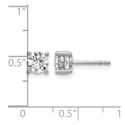 14K Weißgold Ohrstecker mit 1 ct. Labor gezüchteten Diamanten, VS/SI+ G+, rund, 4-Krappen-Fassung, hohes Gewicht