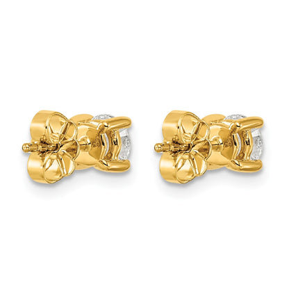 14K Gelbgold Ohrstecker mit 1 ct. Laborgezüchteten Diamanten, VS/SI+ G+, Rund, 4er-Krappenfassung, Schweres Gewicht