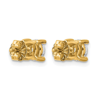 14K Gelbgold Ohrstecker mit 1 ct. zertifizierten, im Labor gezüchteten Diamanten VS/SI+ G+, rund, 4-Krappen-Fassung, hohes Gewicht