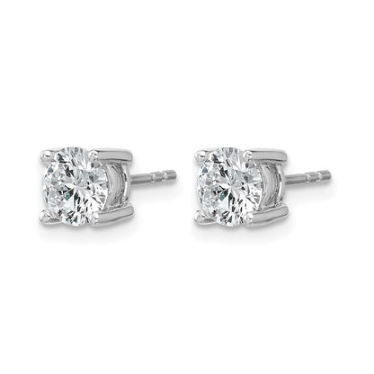 14K Weißgold Ohrstecker mit 1,5 ct. zertifiziertem, im Labor gezüchtetem Diamant, VS+ F+, rundem Schliff, Vier-Krappen-Fassung und Steckverschluss