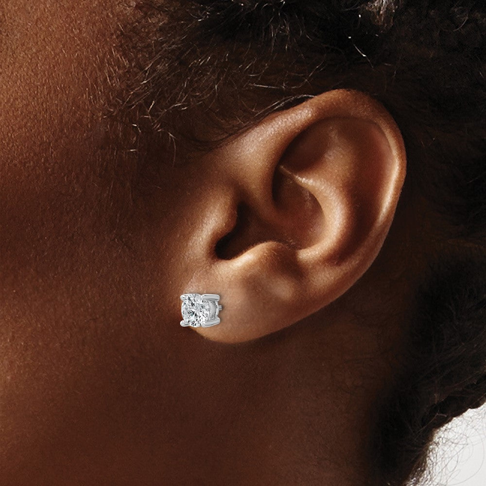 14K Weißgold 1,5 ct. Laborgezüchtete Diamant-Ohrstecker VS/SI+ G+ Rund 4-Krappen-Fassung Hohes Gewicht