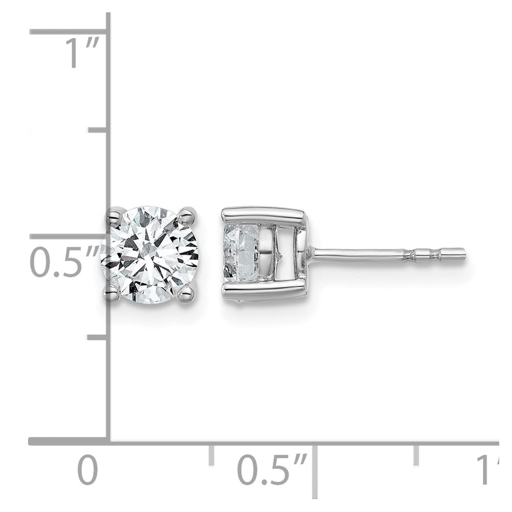 14K Weißgold 1,5 ct. Laborgezüchtete Diamant-Ohrstecker VS/SI+ G+ Rund 4-Krappen-Fassung Hohes Gewicht