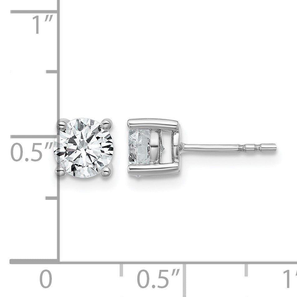 14K Weißgold Ohrstecker mit 1,75 ct. Labordiamanten, VS/SI+ G+, rund, 4-Krappen-Fassung, schweres Gewicht