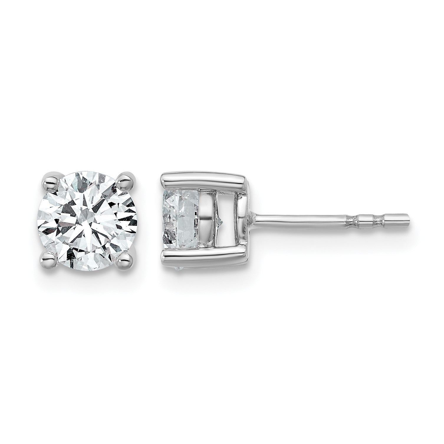 14K Weißgold 1,5 ct. Laborgezüchtete Diamant-Ohrstecker VS/SI+ G+ Rund 4-Krappen-Fassung Hohes Gewicht