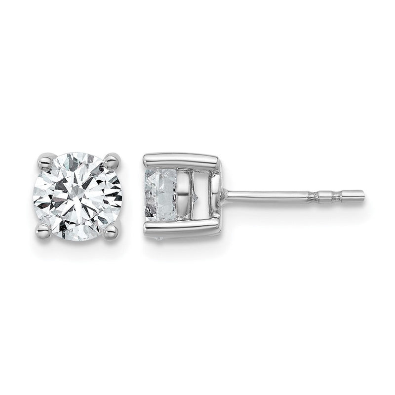 14K Weißgold Ohrstecker mit 1,75 ct. Labordiamanten, VS/SI+ G+, rund, 4-Krappen-Fassung, schweres Gewicht