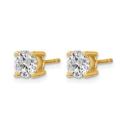 14K Gelbgold Ohrstecker mit 1,75 ct. Labor-gezüchteten Diamanten, VS/SI+ G+, rund, 4-Krappenfassung, hohes Gewicht