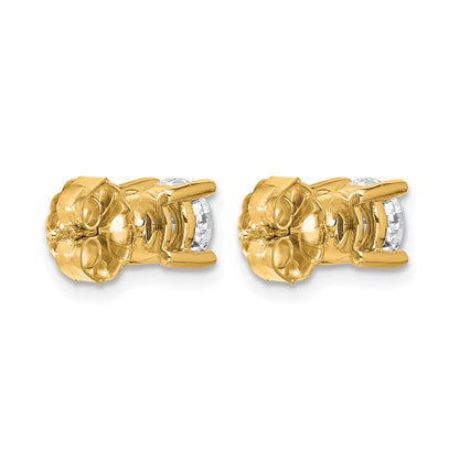 14K Gelbgold Ohrstecker mit 1,75 ct. Labor-gezüchteten Diamanten, VS/SI+ G+, rund, 4-Krappenfassung, hohes Gewicht