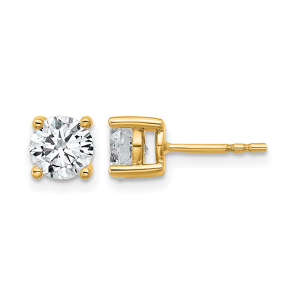 14K Gelbgold Ohrstecker mit 1,75 ct. Labor-gezüchteten Diamanten, VS/SI+ G+, rund, 4-Krappenfassung, hohes Gewicht