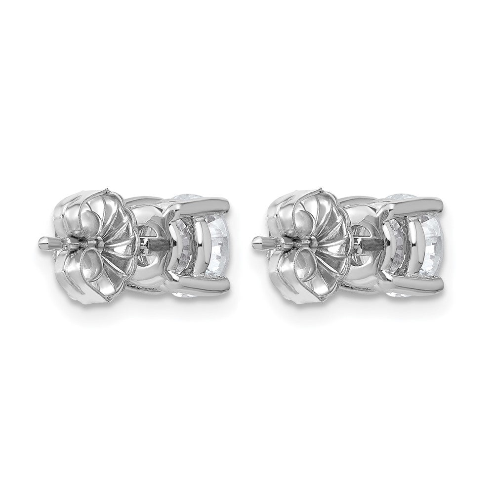 14K Weißgold Ohrstecker mit 2 ct. zertifizierten, im Labor gezüchteten Diamanten VS+ F+ im Rundschliff mit Vierzack-Fassung