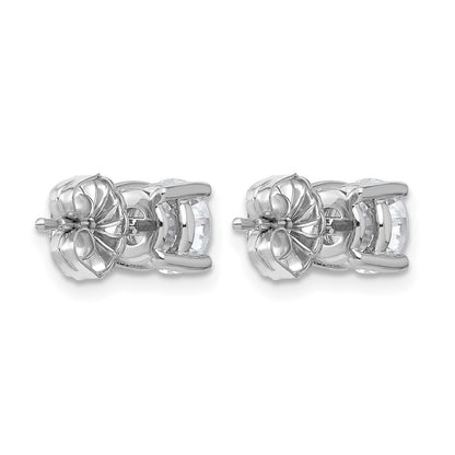 14K Weißgold Ohrstecker mit 2 ct. zertifizierten, im Labor gezüchteten Diamanten VS+ F+ im Rundschliff mit Vierzack-Fassung