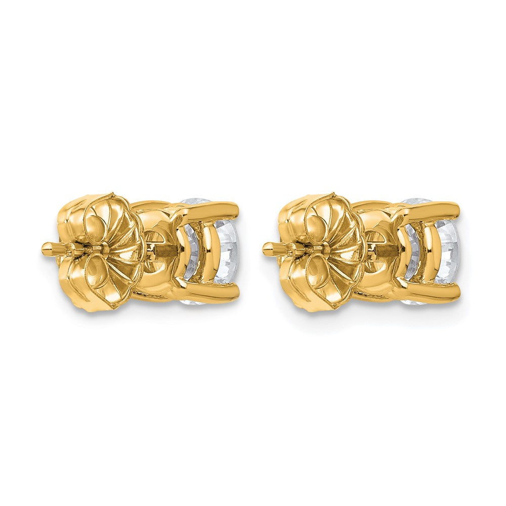 Ohrstecker aus 14K Gelbgold mit 2 ct. Laborgezüchteten Diamanten, VS/SI+, G+, Rund, 4-Krappen-Fassung, Schweres Gewicht