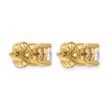 Ohrstecker aus 14K Gelbgold mit 2 ct. Laborgezüchteten Diamanten, VS/SI+, G+, Rund, 4-Krappen-Fassung, Schweres Gewicht
