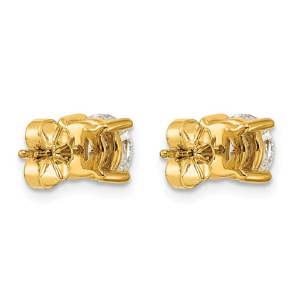 Ohrstecker aus 14K Gelbgold mit 2 ct. Laborgezüchteten Diamanten, VS/SI+, G+, Rund, 4-Krappen-Fassung, Schweres Gewicht