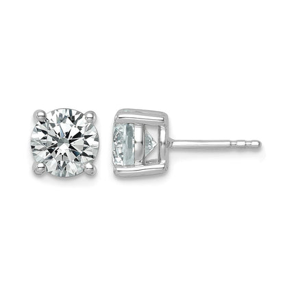 14K Weißgold 2,5 ct. Laborgezüchtete Diamant-Ohrstecker VS/SI+ G+ Rund, 4-Krappenfassung, Hohes Gewicht