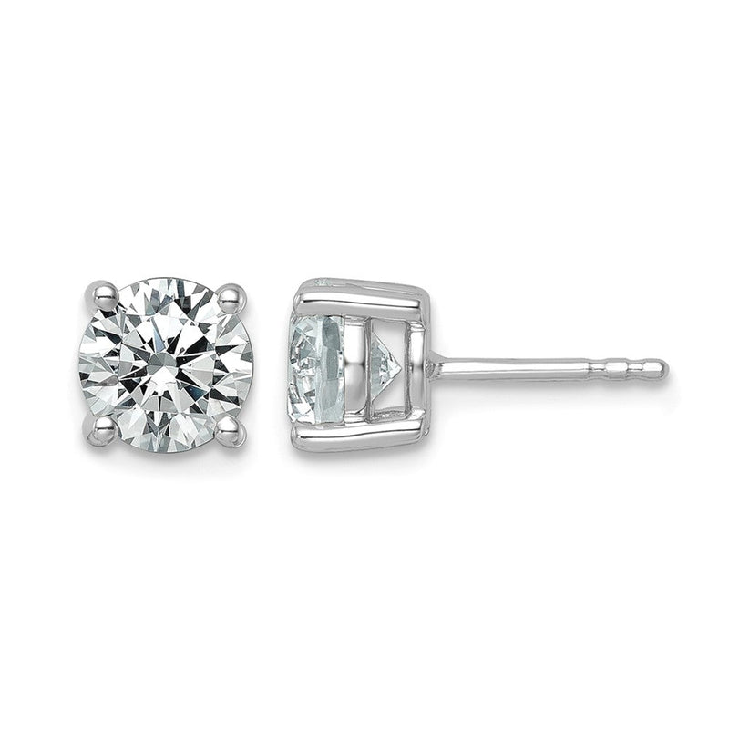 14K Weißgold Ohrstecker mit 2,5 ct. zertifizierten, im Labor gezüchteten Diamanten, VS+ F+, rund, Vierklauenfassung
