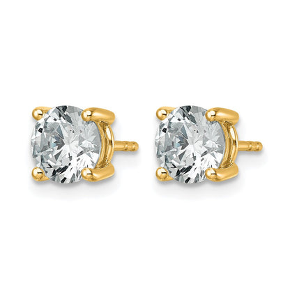 14K Gelbgold Ohrstecker mit 2,5 ct. zertifizierten, im Labor gezüchteten Diamanten VS/SI+ G+, rund, 4-Krappen-Fassung, schweres Gewicht