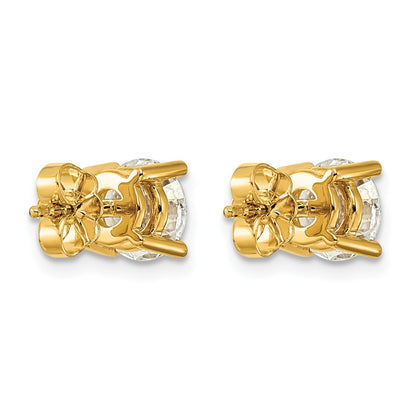 14K Gelbgold Ohrstecker mit 2,5 ct. zertifizierten, im Labor gezüchteten Diamanten VS/SI+ G+, rund, 4-Krappen-Fassung, schweres Gewicht