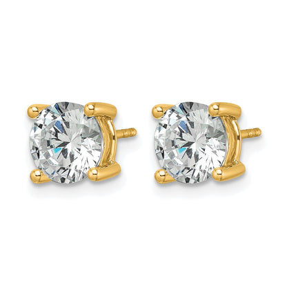 14K Gelbgold Ohrstecker mit 3 ct. im Labor gezüchteten Diamanten, VS/SI+, G+, rund, 4-Krappenfassung, schweres Gewicht