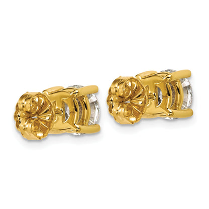 Zertifizierte Laborgezüchtete Diamant-Ohrstecker aus 14K Gelbgold, 3 ct., VS/SI+ G+, Rund, 4-Krappen-Fassung, Schweres Gewicht