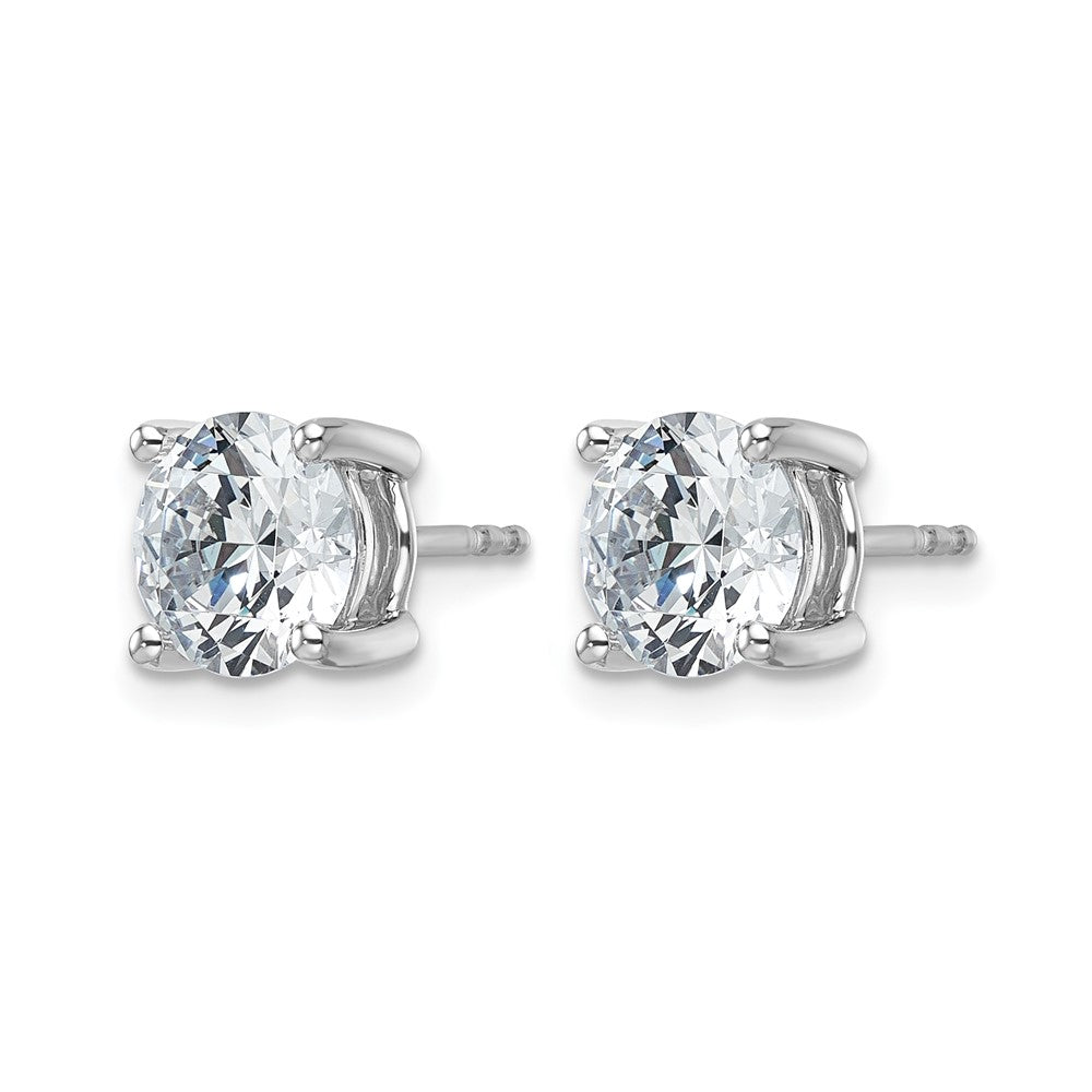 14K Weißgold Ohrstecker mit 4 ct. laborgezüchteten Diamanten, Rund-Schliff, VS+ F+, Vierkrallenfassung
