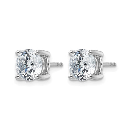 14K Weißgold Ohrstecker mit 4 ct. laborgezüchteten Diamanten, Rund-Schliff, VS+ F+, Vierkrallenfassung