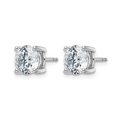14K Weißgold Ohrstecker mit 4 ct. laborgezüchteten Diamanten, Rund-Schliff, VS+ F+, Vierkrallenfassung
