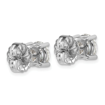 14K Weißgold Ohrstecker mit 4 ct. laborgezüchteten Diamanten, Rund-Schliff, VS+ F+, Vierkrallenfassung