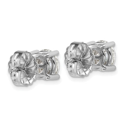 14K Weißgold Ohrstecker mit 4 ct. laborgezüchteten Diamanten, Rund-Schliff, VS+ F+, Vierkrallenfassung