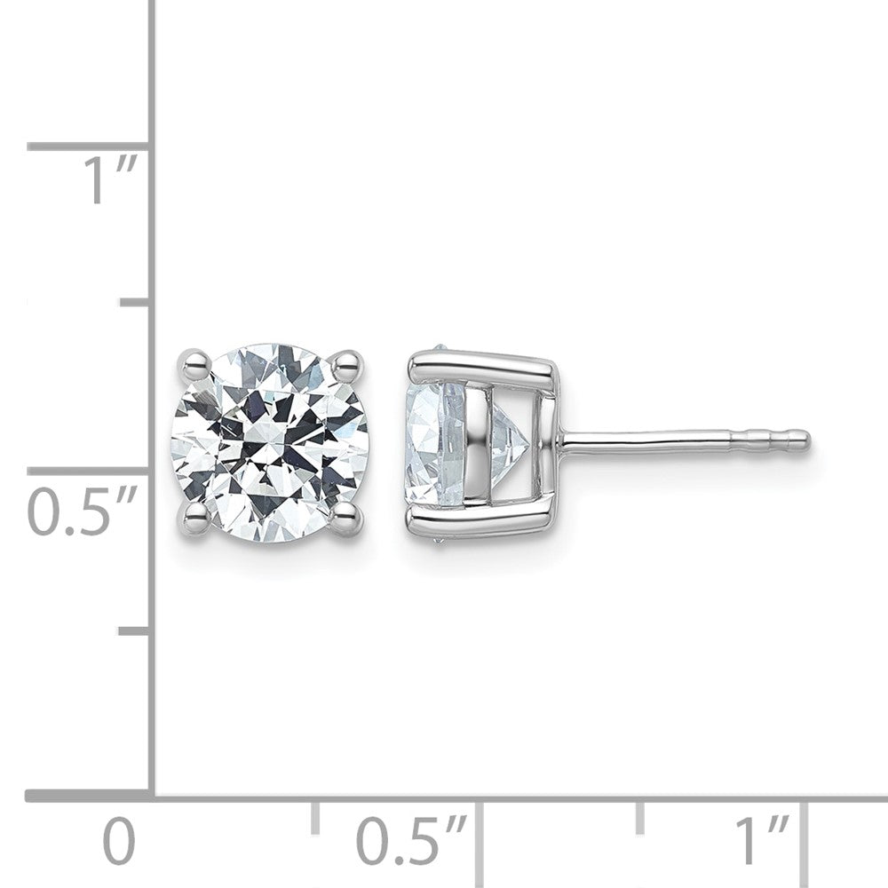 14K Weißgold Ohrstecker mit 4 ct. laborgezüchteten Diamanten, Rund-Schliff, VS+ F+, Vierkrallenfassung