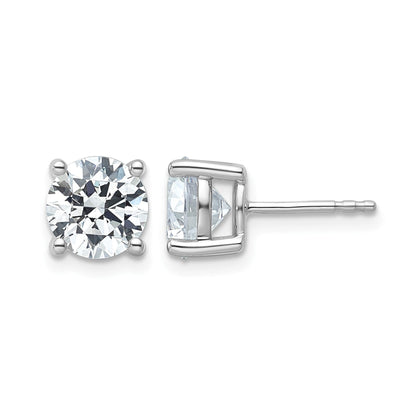 14K Weißgold Ohrstecker mit 4 ct. laborgezüchteten Diamanten, Rund-Schliff, VS+ F+, Vierkrallenfassung