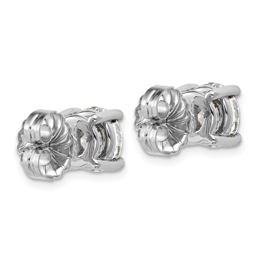 14K Weißgold Ohrstecker mit 5 ct. zertifizierten, laborgezüchteten Diamanten VS/SI+ G+, rund, 4-Krappen-Fassung, hohes Gewicht