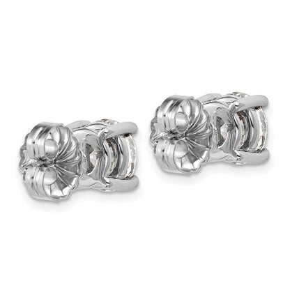 14K Weißgold Ohrstecker mit 5 ct. zertifizierten, laborgezüchteten Diamanten VS/SI+ G+, rund, 4-Krappen-Fassung, hohes Gewicht