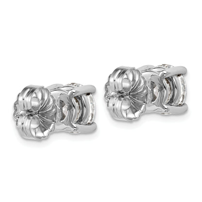 14K Weißgold Ohrstecker mit 5 ct. Labor-gezüchteten Diamanten, VS/SI+, G+, Rund, 4-Krappen-Fassung, Schweres Gewicht