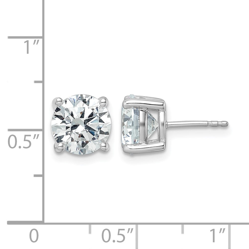 14K Weißgold Ohrstecker mit 5 ct. zertifizierten, laborgezüchteten Diamanten VS/SI+ G+, rund, 4-Krappen-Fassung, hohes Gewicht