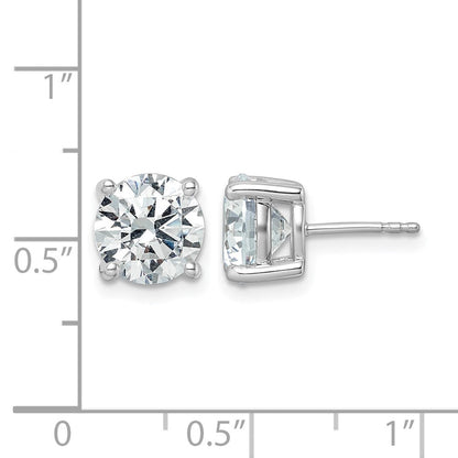 14K Weißgold Ohrstecker mit 5 ct. zertifizierten, laborgezüchteten Diamanten VS/SI+ G+, rund, 4-Krappen-Fassung, hohes Gewicht