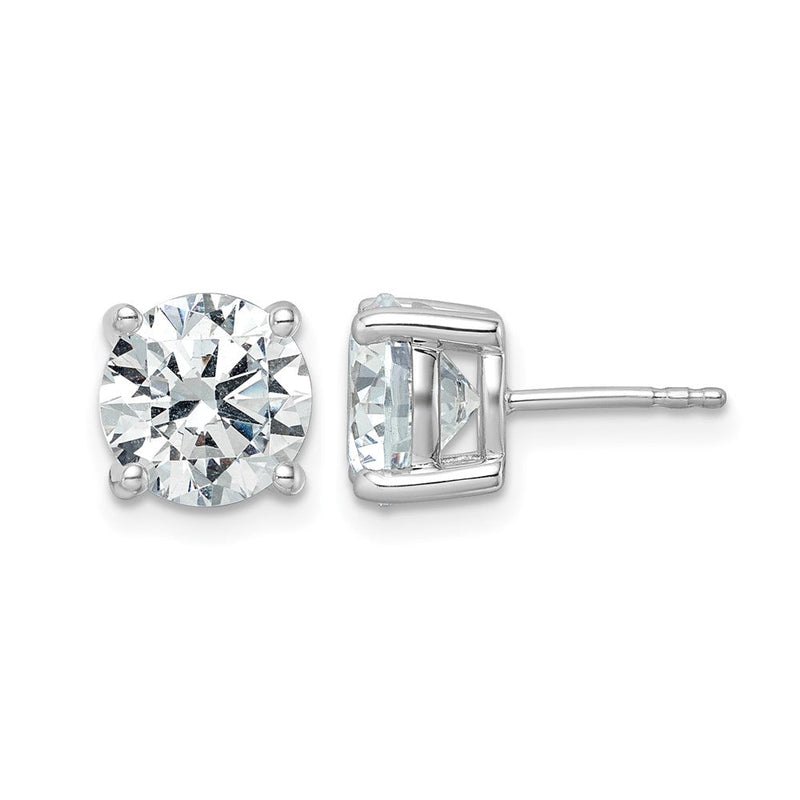 14K Weißgold Ohrstecker mit 5 ct. zertifizierten, laborgezüchteten Diamanten VS/SI+ G+, rund, 4-Krappen-Fassung, hohes Gewicht