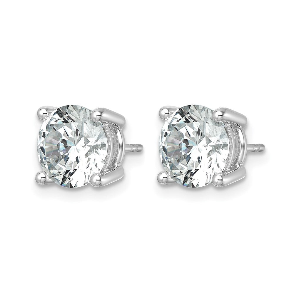 14K Weißgold Ohrstecker mit 6 ct. Laborgezüchteten Diamanten, VS+ F+, rund, in Vierkrallenfassung
