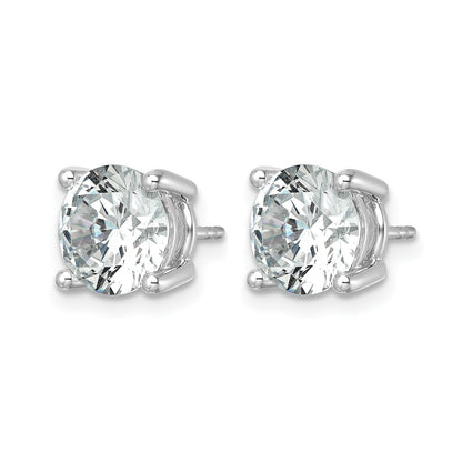 14K Weißgold Ohrstecker mit zertifizierten laborgezüchteten Diamanten, rund, Vierkrappenfassung, 6 ct., VS+ F+