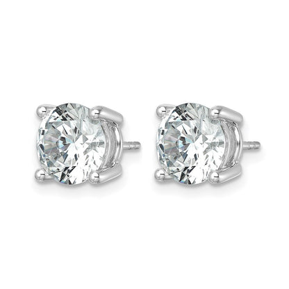 14K Weißgold Ohrstecker mit zertifizierten laborgezüchteten Diamanten, rund, Vierkrappenfassung, 6 ct., VS+ F+