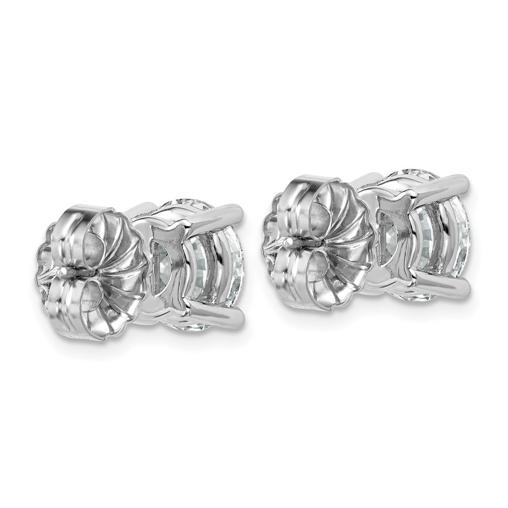 14K Weißgold Ohrstecker mit zertifizierten laborgezüchteten Diamanten, rund, Vierkrappenfassung, 6 ct., VS+ F+