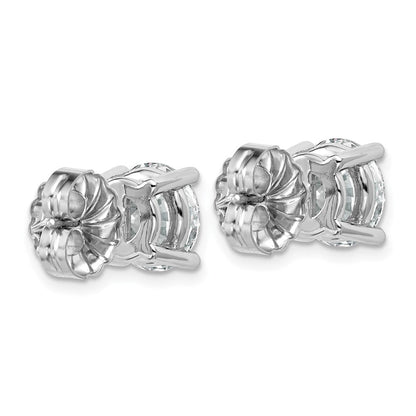14K Weißgold Ohrstecker mit zertifizierten laborgezüchteten Diamanten, rund, Vierkrappenfassung, 6 ct., VS+ F+