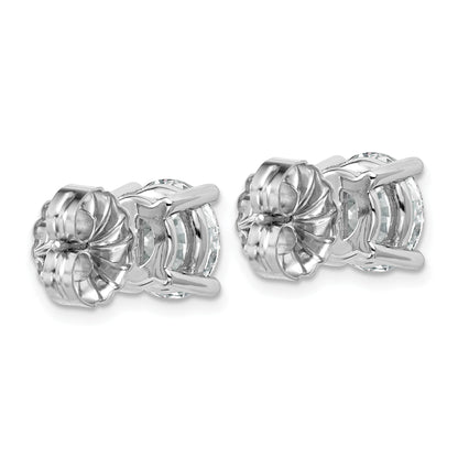 14K Weißgold Ohrstecker mit zertifizierten laborgezüchteten Diamanten, rund, Vierkrappenfassung, 6 ct., VS+ F+