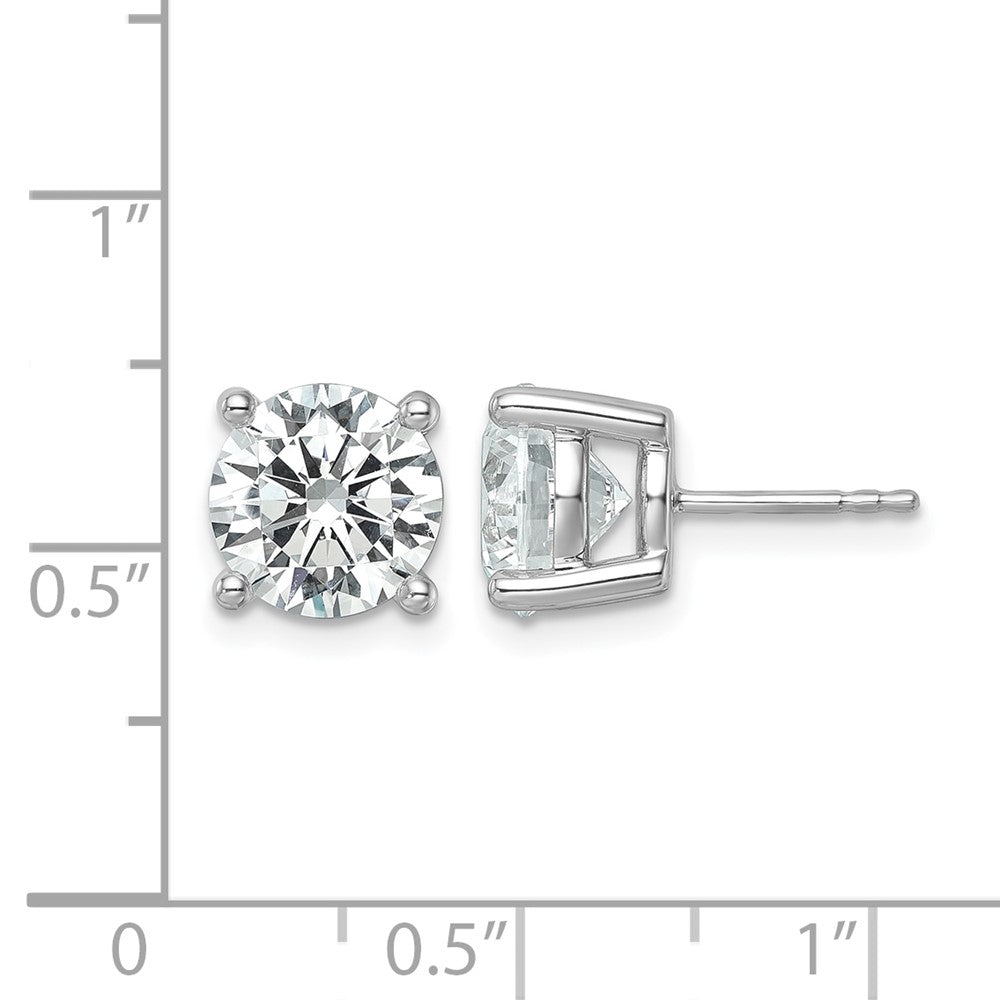 14K Weißgold Ohrstecker mit 6 ct. Laborgezüchteten Diamanten, VS+ F+, rund, in Vierkrallenfassung