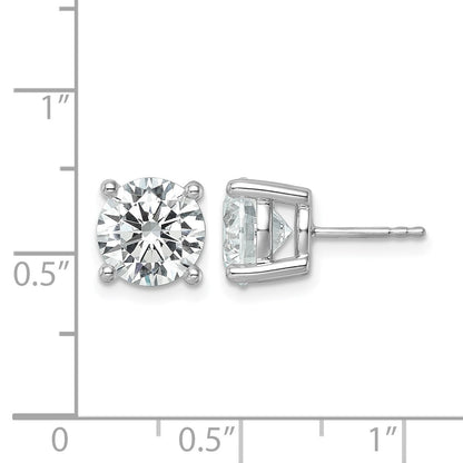 14K Weißgold Ohrstecker mit zertifizierten laborgezüchteten Diamanten, rund, Vierkrappenfassung, 6 ct., VS+ F+