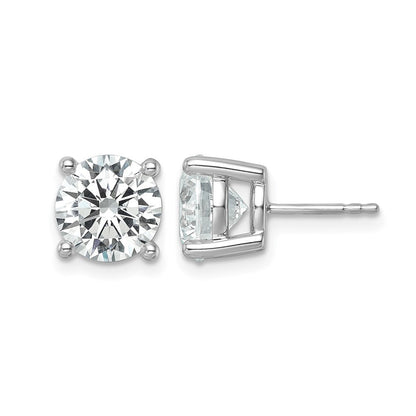 14K Weißgold Ohrstecker mit 6 ct. Laborgezüchteten Diamanten, VS+ F+, rund, in Vierkrallenfassung