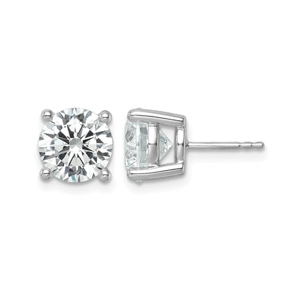 14K Weißgold Ohrstecker mit zertifizierten laborgezüchteten Diamanten, rund, Vierkrappenfassung, 6 ct., VS+ F+