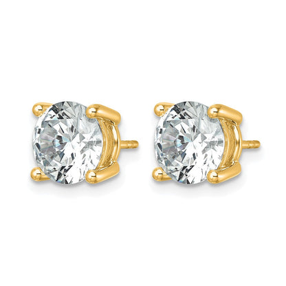 14K Gelbgold Ohrstecker mit weißen, im Labor gezüchteten Diamanten, 6 ct., zertifiziert, VS+ F+, rund, Vierkrallen-Fassung
