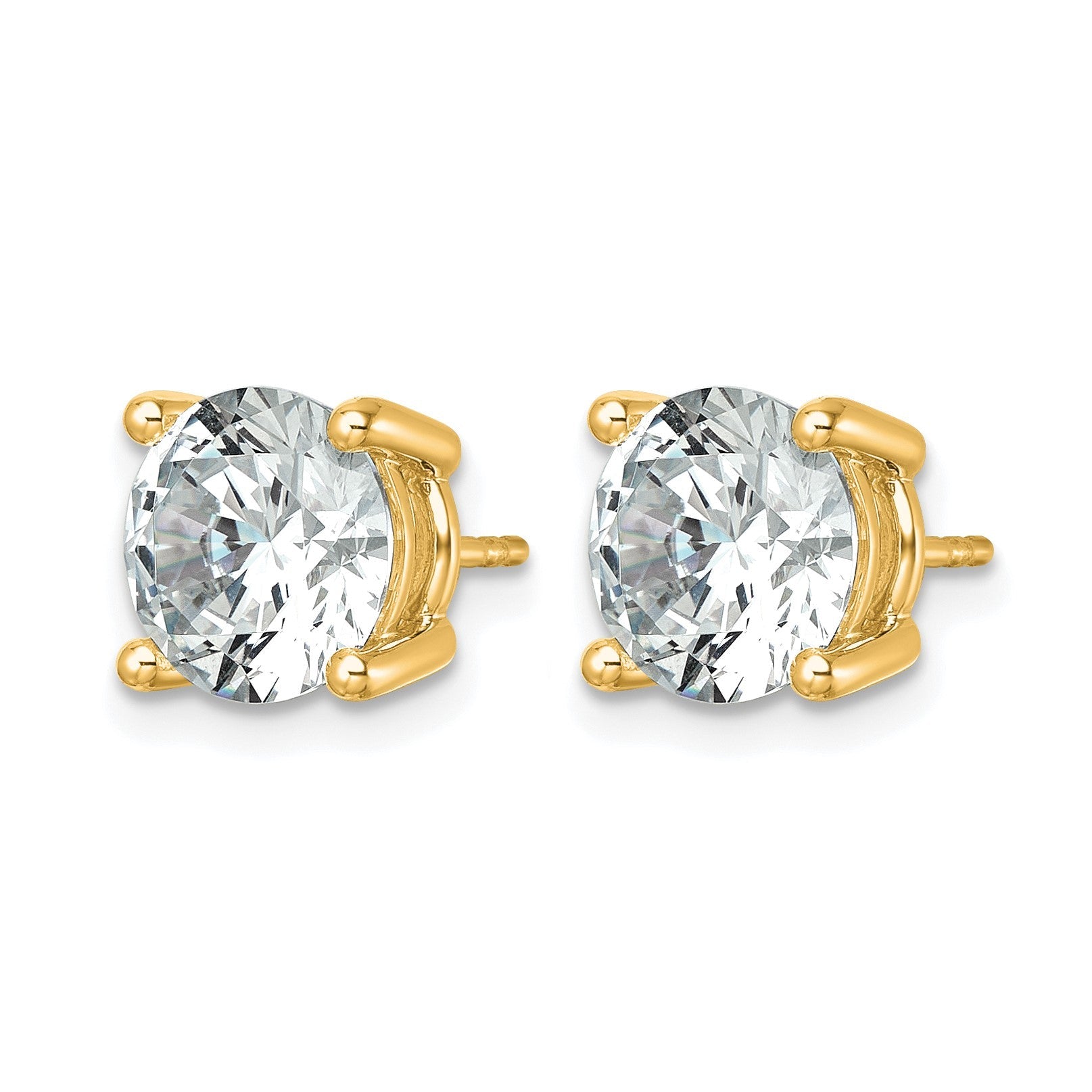 14K Gelbgold Ohrstecker mit weißen, im Labor gezüchteten Diamanten, 6 ct., zertifiziert, VS+ F+, rund, Vierkrallen-Fassung