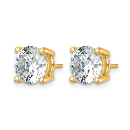 14K Gelbgold Ohrstecker mit weißen, im Labor gezüchteten Diamanten, 6 ct., zertifiziert, VS+ F+, rund, Vierkrallen-Fassung