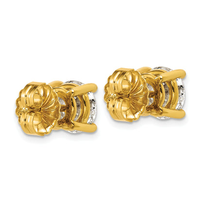 14K Gelbgold Ohrstecker mit weißen, im Labor gezüchteten Diamanten, 6 ct., zertifiziert, VS+ F+, rund, Vierkrallen-Fassung